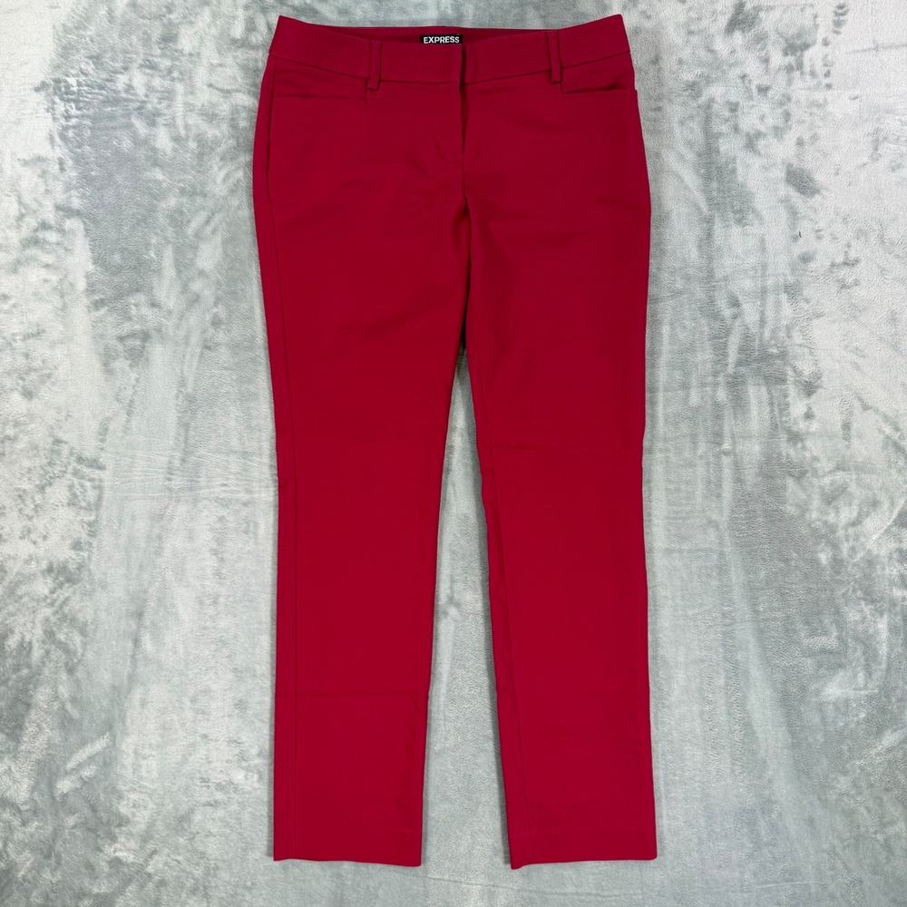 Express Columnist Slim Fit Dress‎ Pants Women's Size 4R Red Stretch Trousers